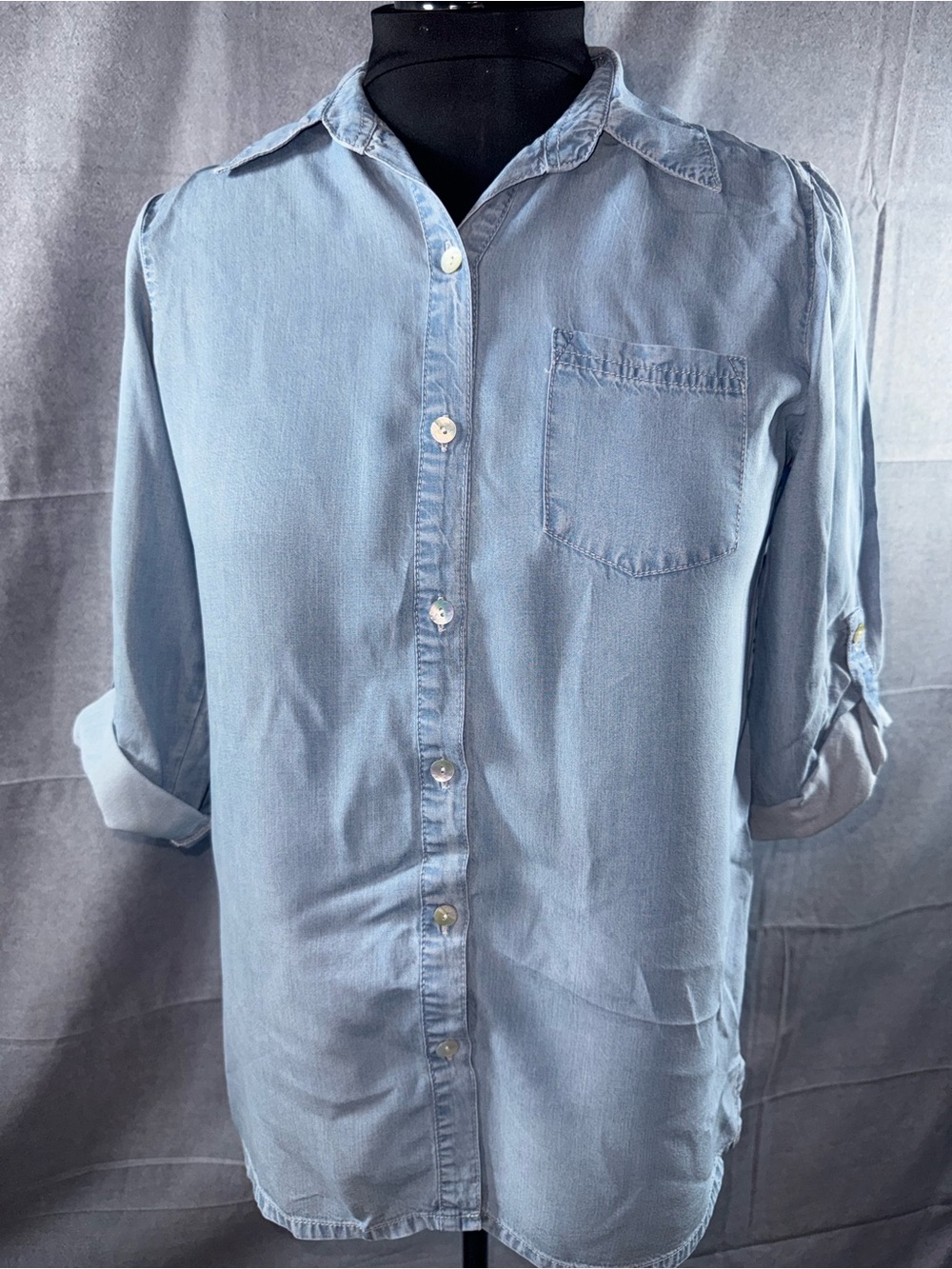 2883T&J Designs Light Blue Casual Men's Button-Down Shirt